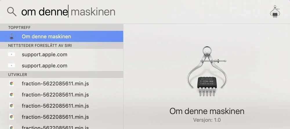 Spotlight-søk på Mac