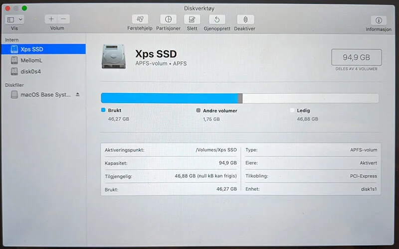 Diskverktøy i macOS gjenoppretting
