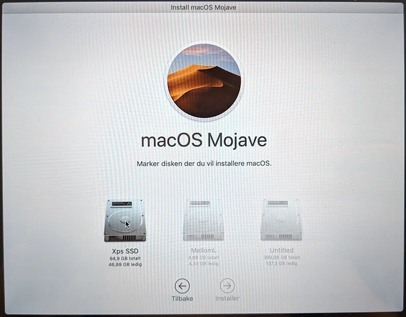 Reinstaller macOS fra gjenoppretting